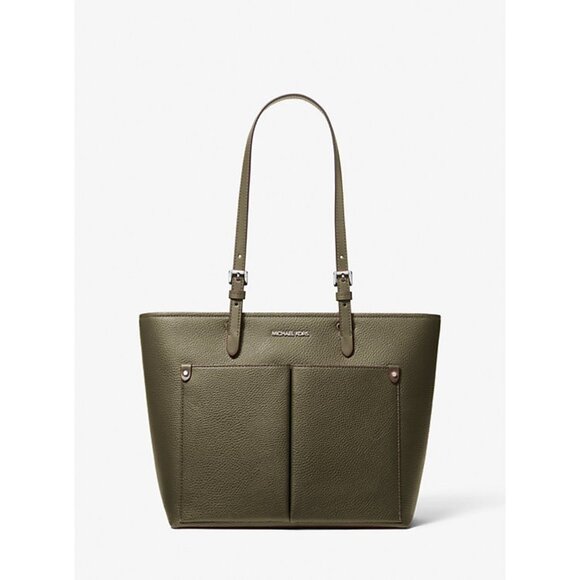 New Michael Kors Jet Set Travel Medium Double Pocket Tote Olive - Picture 1 of 5